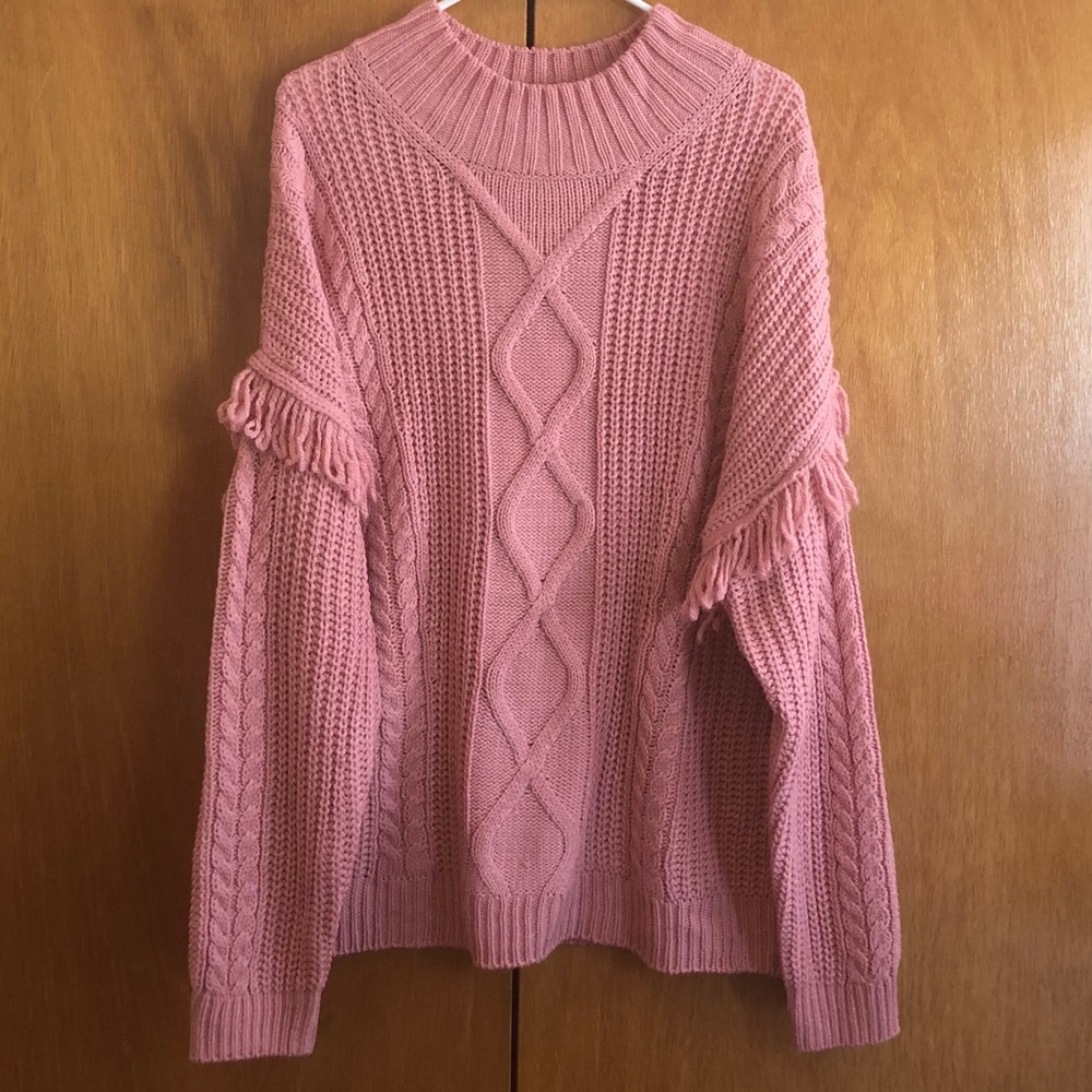 Pink Knitted Cozy Sweater - XL